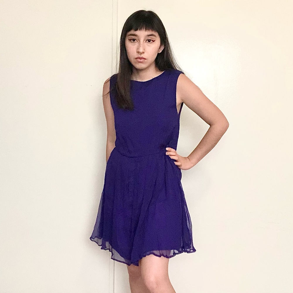 Topshop Petite Blue Mini Dress